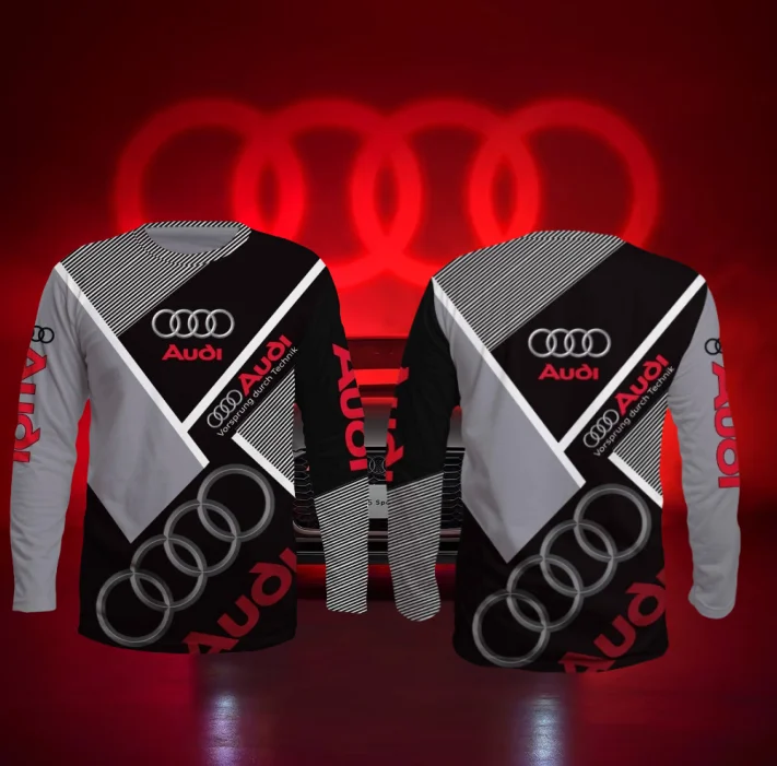 

Топы с длинными рукавами Audi Authorization Motorsport Quattro Racing, мужская и женская одежда, дышащая, быстросохнущая, впитывающая пот футболка