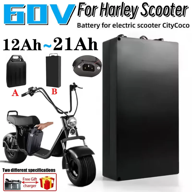 Batterie Lithium 18650 Neuve Pleine Capacité Pour Harley, 60V, 12Ah 15Ah-21Ah, Adaptée Aux Moteurs De 250-2000W