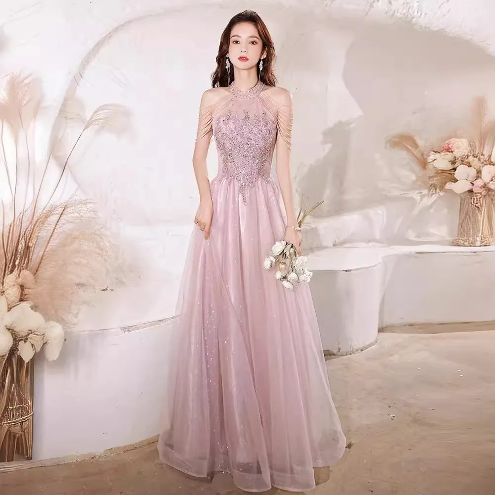 Gown Dress Women Long Dresses Party Night Evening Wedding Vestidos Sexy Y2k Streetwear Tassel Sequin Elegant Splice Work 2026 view 3