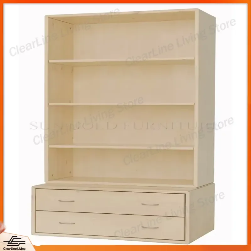 Wooden Bookshelf Office Commercial Bookcase Design Drawing File Cabinet Storage Organizer Furniture for Home Study Room