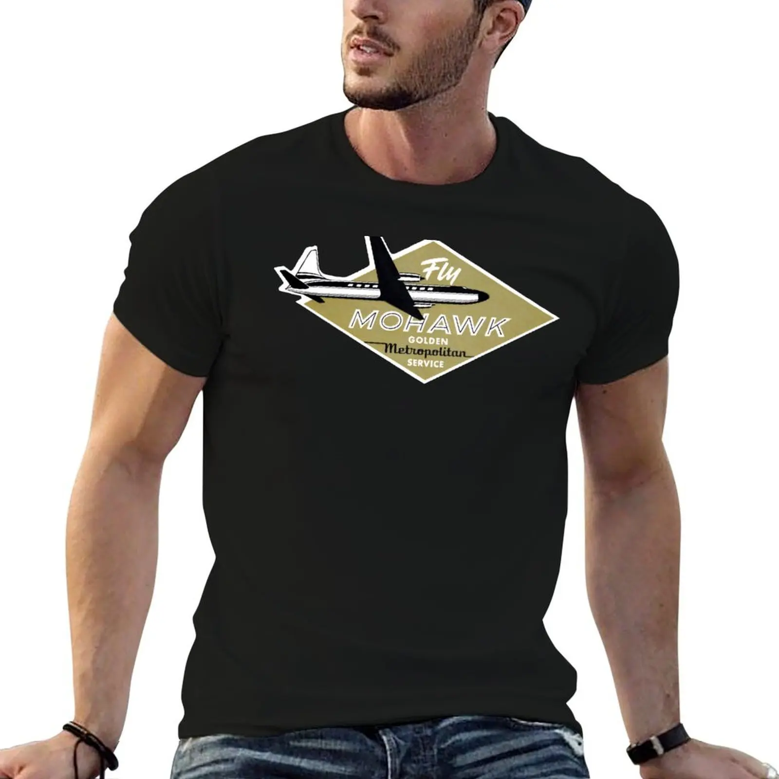 1960 Mohawk Airlines T-Shirt baggy shirts Luxury man heavyweight t shirts for men