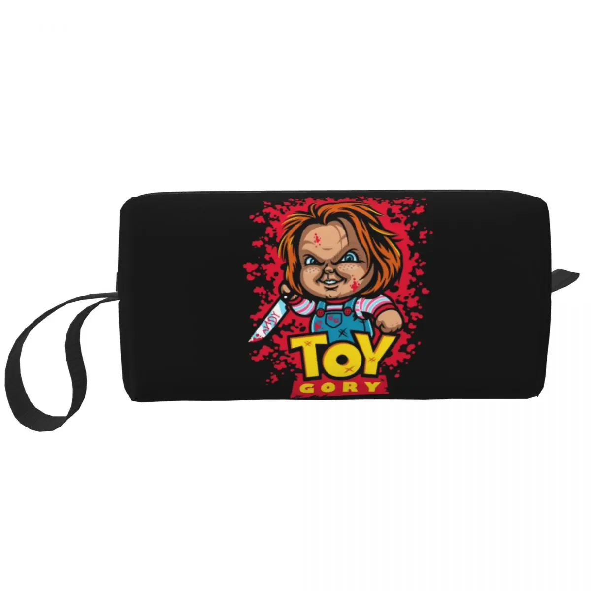 Child's Play  Toy Gory Cosmetic Bag Women Kawaii Large Capacity Chucky Chibi Halloween Makeup Case Beauty Storage Toiletry Bags