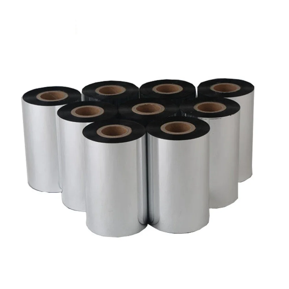 1Roll Wax-based carbon band Width60mm/70mm/80mm/90mm/100mm/110mm Length300m Wax Label Ribbon for Thermal Transfer Printer