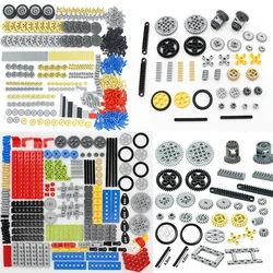 Gear Pin Technical Bricks Liftarm Studless Beam Axle MOC Parts Connector Panel Car Tires Wheel Bulk Set Toy Building Block 32494