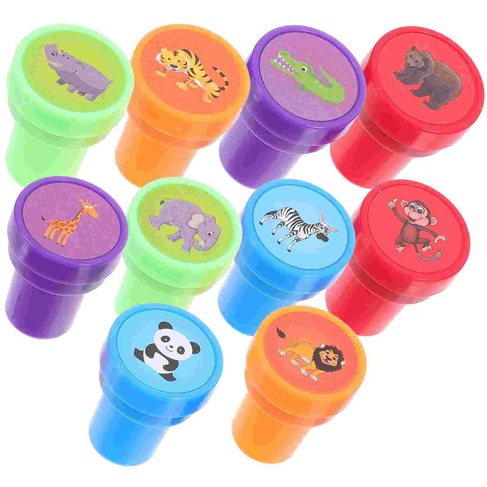 

10 Pcs Childrens Boat Stamps Animal Seal Kids Toys DIY Cute Stamper Toddler Party Favors 2 Years Old Decorative Journal