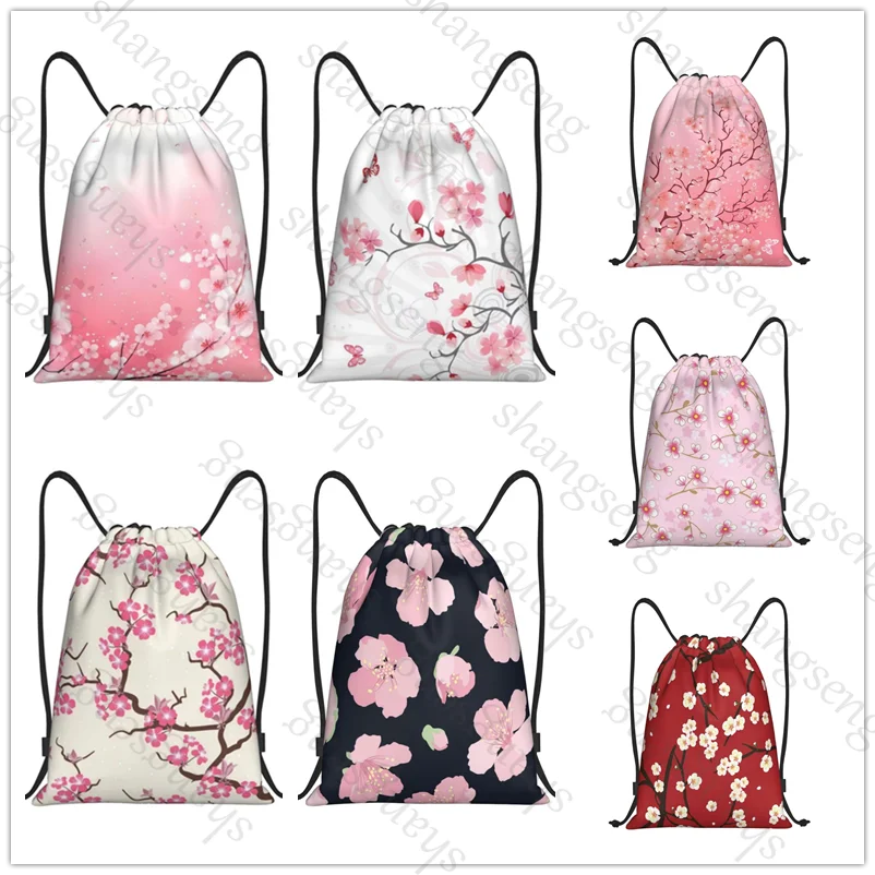 

Сумка на шнурке, спортивный рюкзак, карман, баскетбольные сумки для мальчиков, сумка для обуви на день рождения, Рождество, спортивная сумка, розовые вишни