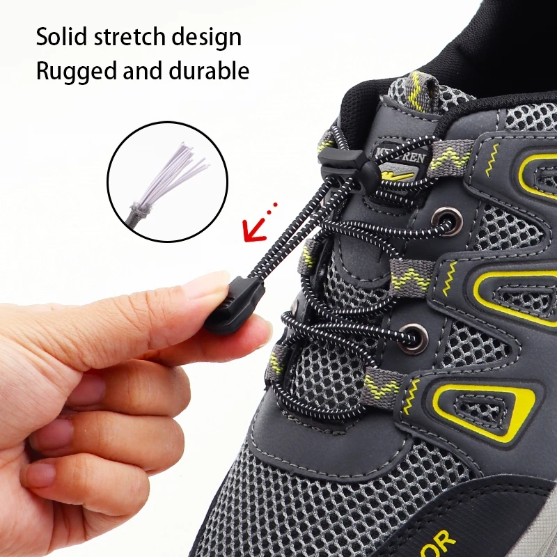 Elastic No Tie Laces Lazy Person Shoe Ties Sports Shoe Laces Self-Adhesive Quick Release Elastic Shoelaces for Running