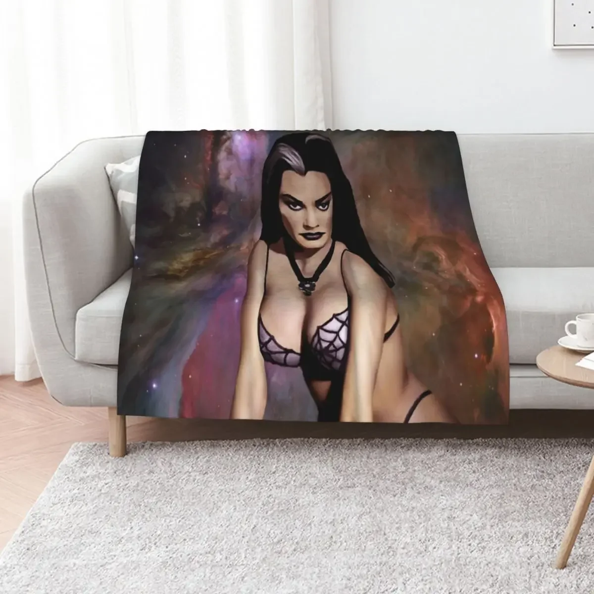 إيفون دي كارلو كما ليلي مونستر رمي بطانية تأثيري أنيمي الطفل المعزي البطانيات القطيفة