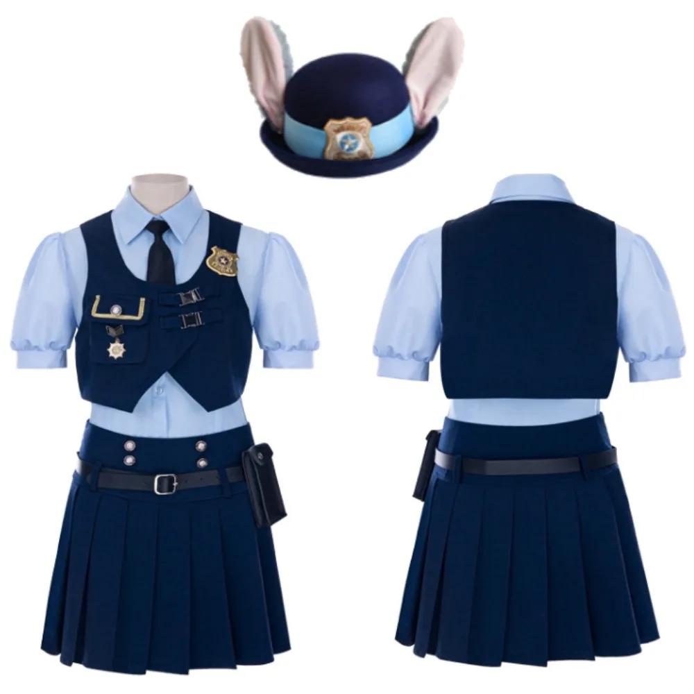 

Anime Zootopia 2 Judy Cosplay Costume Rabbit Police Uniform Women Anime Movie Academy Style Shirt Carnival Party Costumes