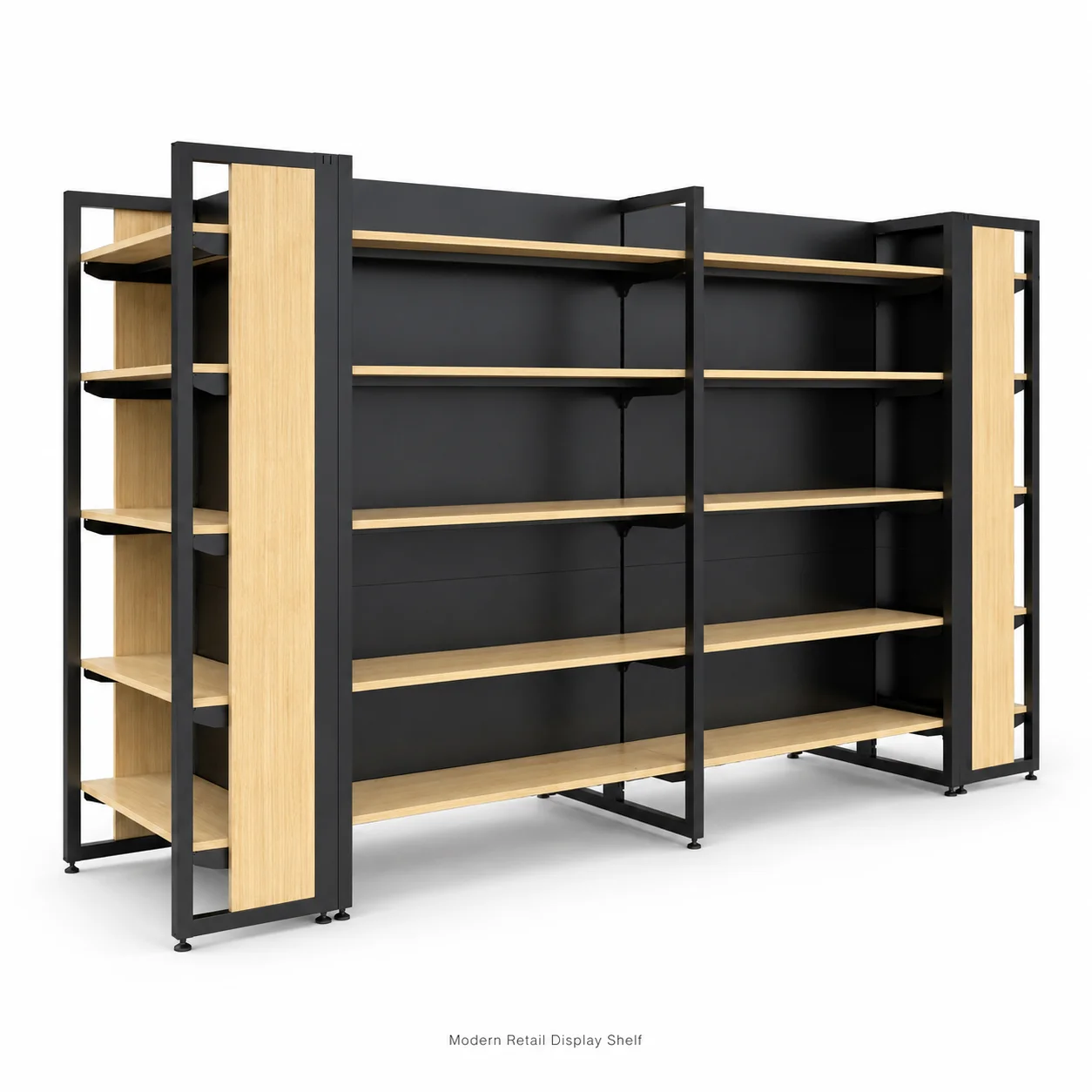 Double Sided Heavy Duty Gondola Shelving Steel Shelf Retail Display Rack End Cap 5 Tier Island Adjustable Tier Spacing