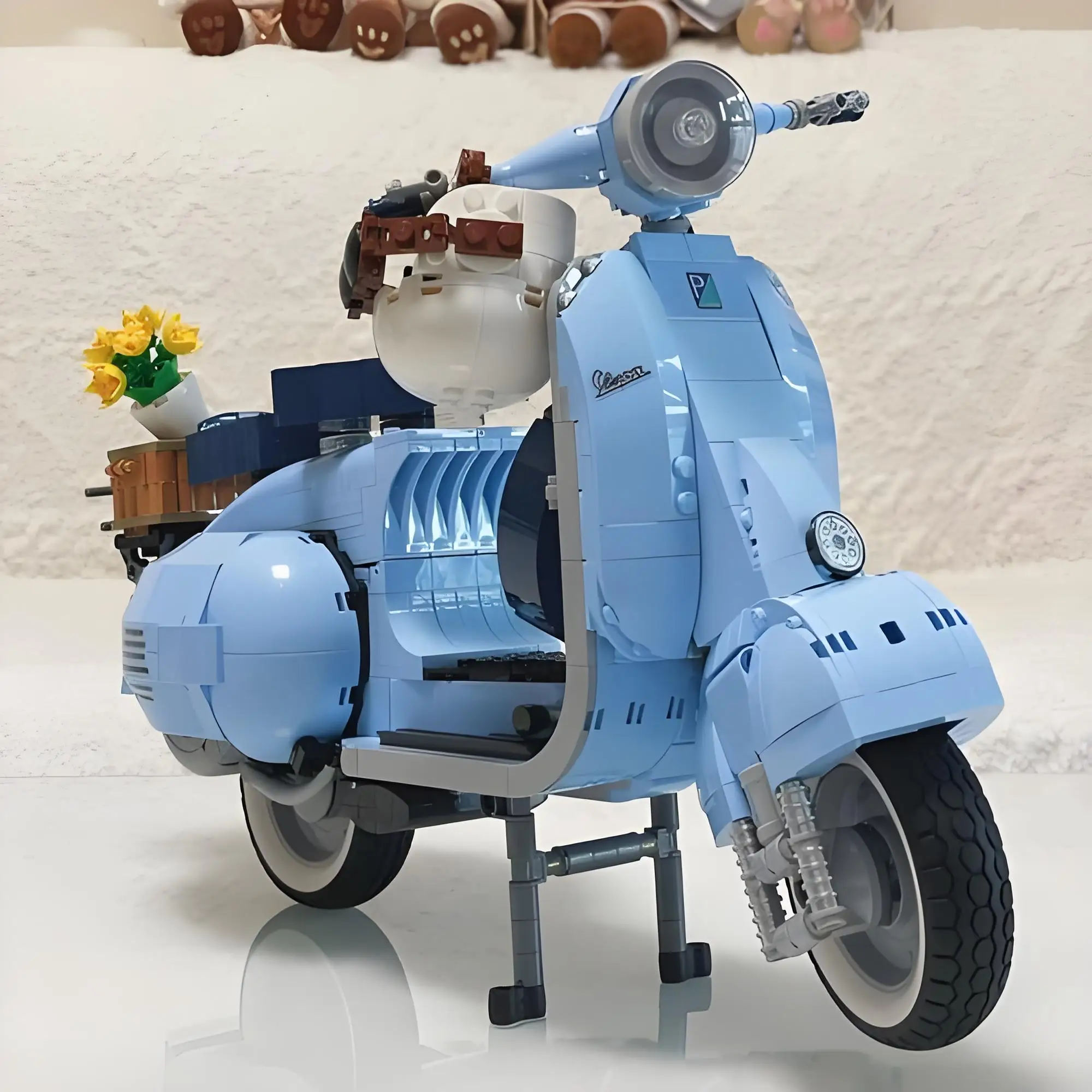 1106PCS Roman Holida Vespa 125 Technical 10298 Famous Motorcycle Assembled Building Blocks Brick Model Toy For Kids Gift