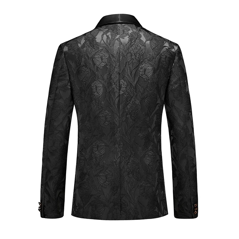 ( Blazer + Pant + Vest ) Fashion Men Luxury Wedding Jacquard Suits Singer Dance Party Stage Performance Tuxedo Dress Set