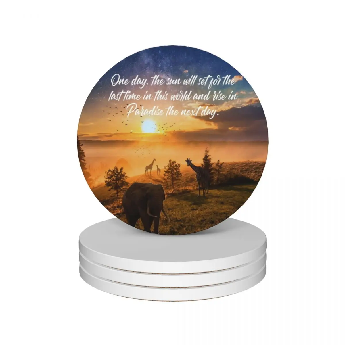 Sunrise In Paradise Ceramic Coasters (Set of 4) original cup set funny tile Coasters