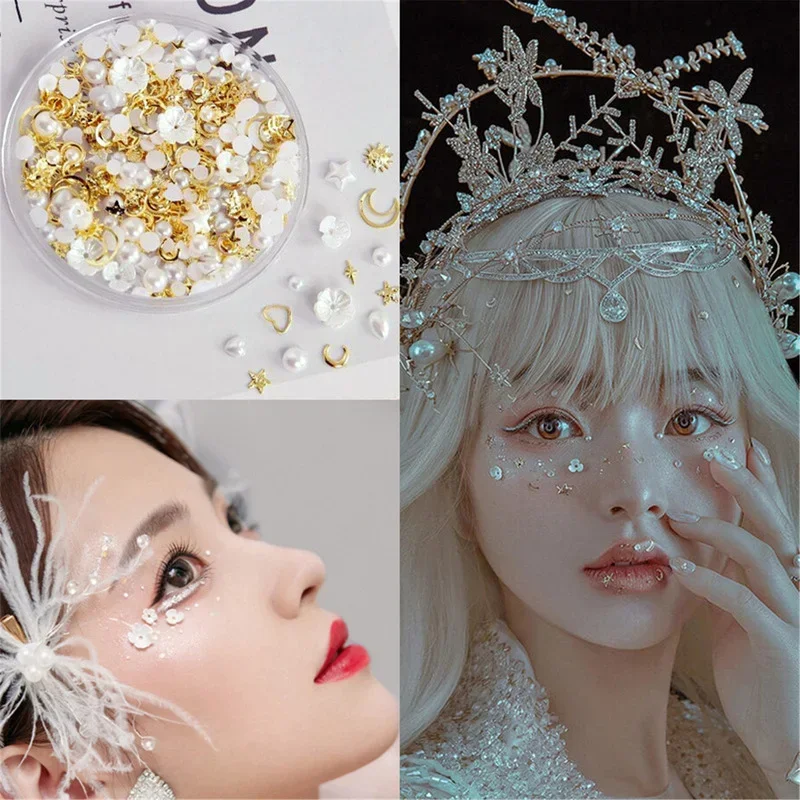 Shiny Rhinestone Nail Art Decorations for Bridal Eyes Face Makeup Glitter Sequins Stickers Diamond Rhinestone Party Decorations