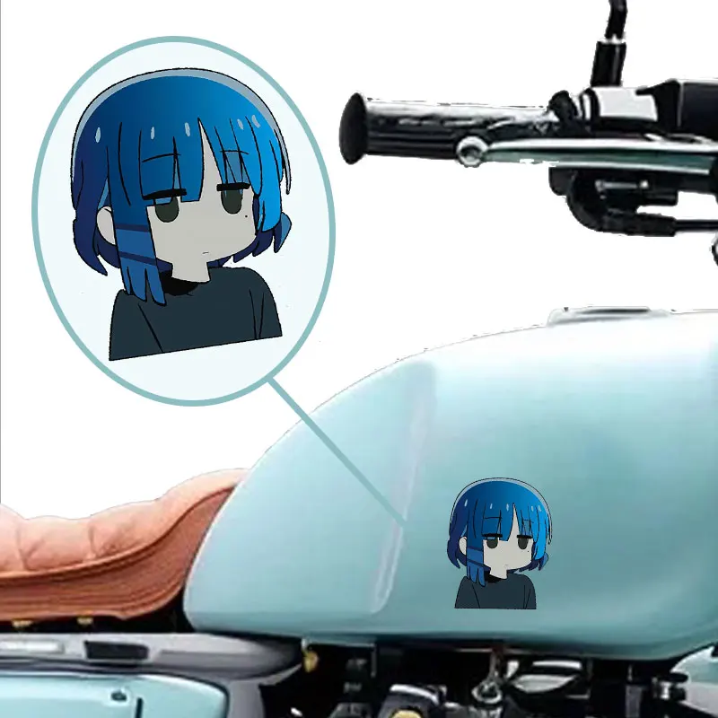 1PC Anime Girl JDM Motorcycle Sticker Waterproof for Motorbike Front Fairing Side Panel Car Window Rear Bumper Electric Scooter view 3