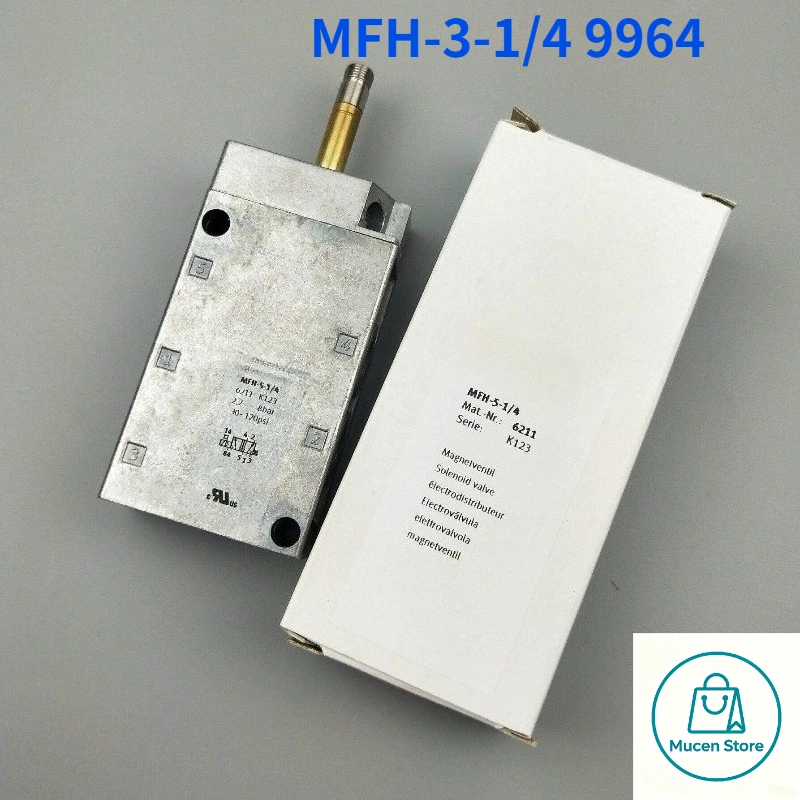 1PC New & Genuine Fst MFH-3-1/4 9964 MFH Series 3/2 Way Monostable Pneumatic Solenoid Valve G1/4 Port Directional Control Valve