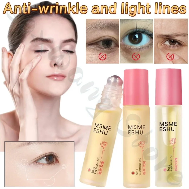 

MSMEESHU Rose Brightening Eye Essence Oil Deeply Moisturizing, Fading Fine Lines, Eye Roller Massage, Non-greasy 8ml
