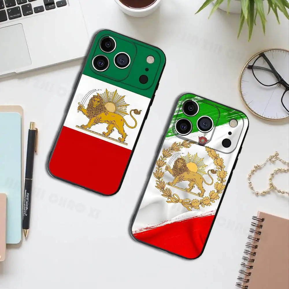 

Iran Flag and Emblem Silicone Soft Phone Case For IPhone17 16 15 14 13 12 11 Pro Max Plus X XR SE Cover