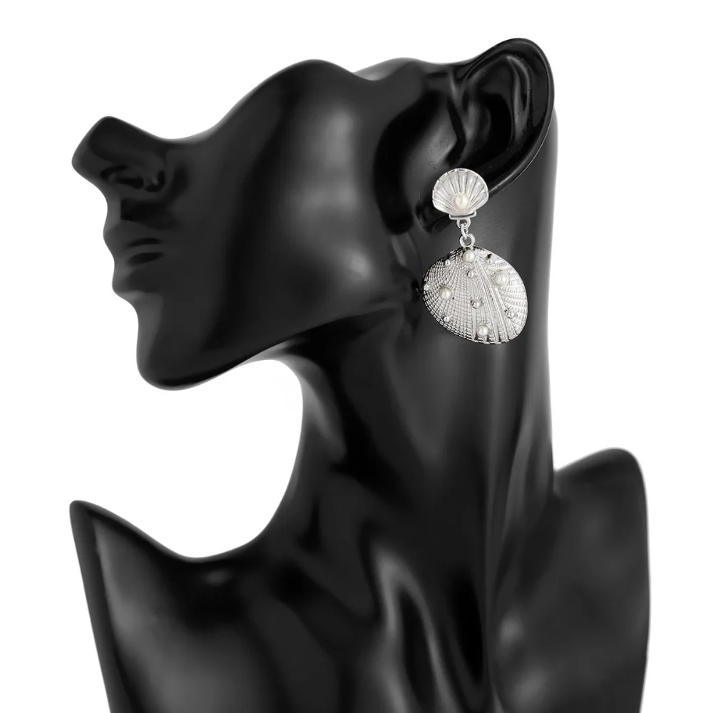 موضة التقوقع نجم البحر وأقراط محارة مبالغ فيها شل إسقاط أقراط البوهيمي شيك نجم البحر قلادة أقراط الطرف #3