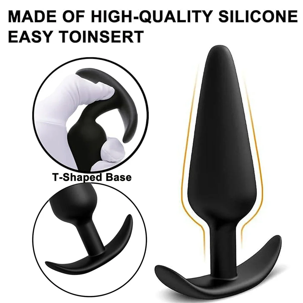 3 Different Size Anal Plug Soft Silicone Anal Butt Plug Stimulator Adults Sex Toys for Men/Women Prostate Massager Anal Trainer - Image 2