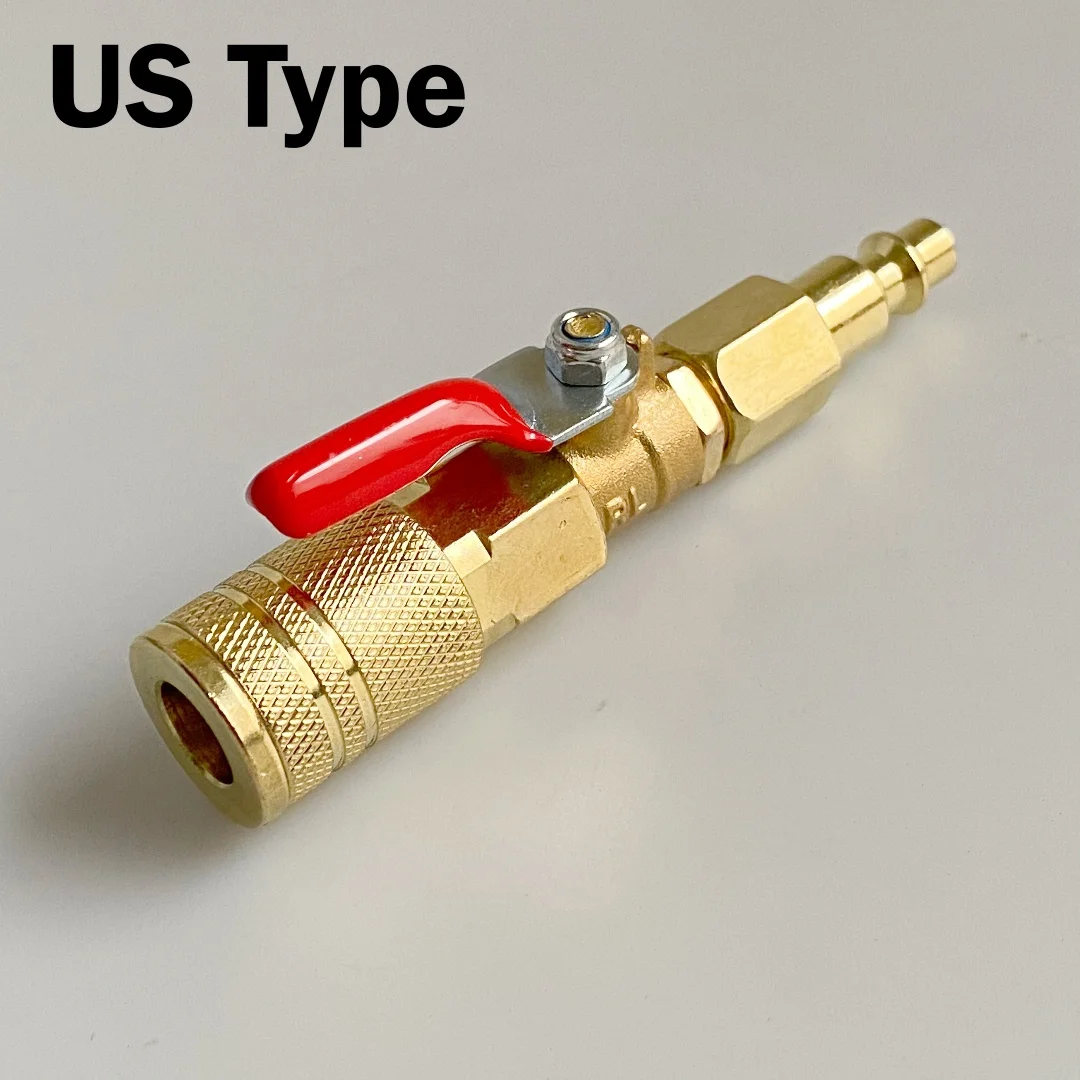 Pneumatic Switch Valve US Type Air Compressor & Gun Switch On/Off Quick Connect Fitting Coupler Valve
