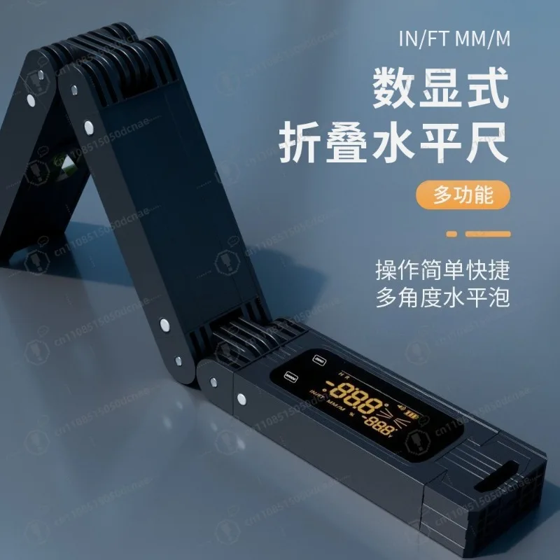 High Precision Multifunctional Folding Level Ruler Magnetic Corner Tool for Woodworking Home Renovation