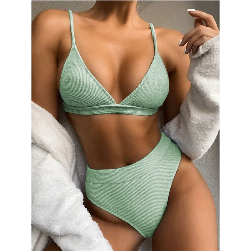 Traje de baño Bikini conjunto de dos piezas nuevo Push Up cintura alta Bikini de ganchillo trajes de baño atractivos 2022