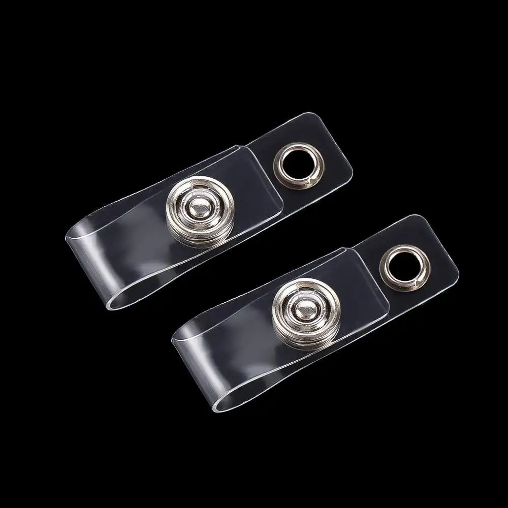 High Quality Retractable Transparent PVC Clear Name Card Keychains Card Holder Lanyard Card Holder Buckle ID Card Holder