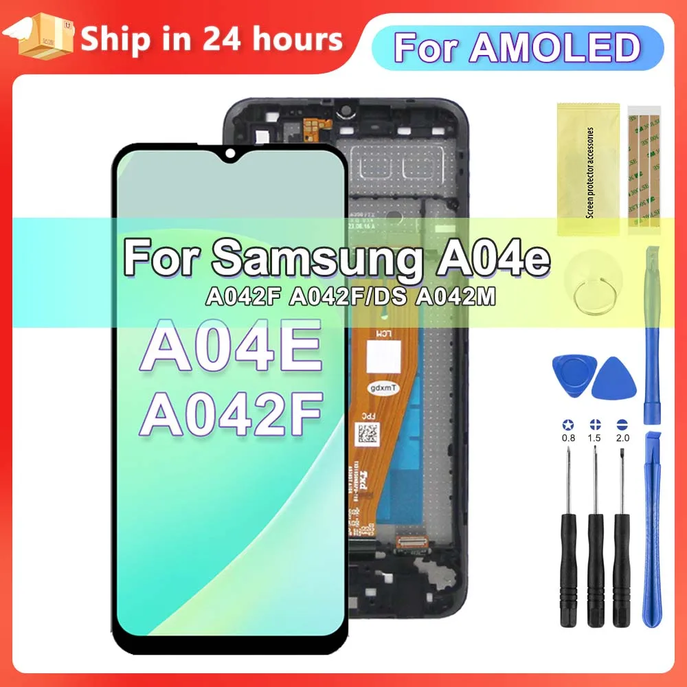 

A04e Screen Replacement, for Samsung Galaxy A04e A042F A042F/DS A042M Lcd Display Digital Touch Screen with Frame Assembly Part