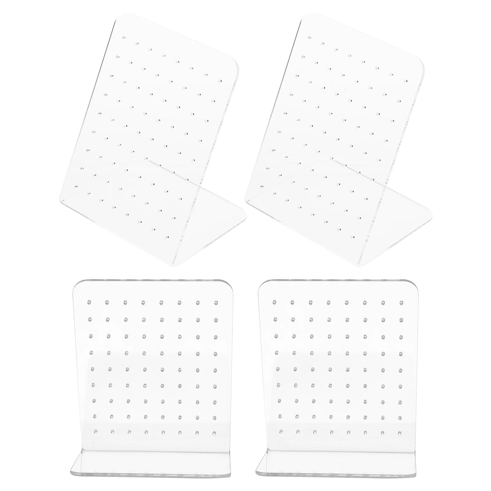

4Pcs Earring Display Stands High Quality Acrylic 72-Hole Stable Jewelry Organizer Rack Suitable for Home Store Use