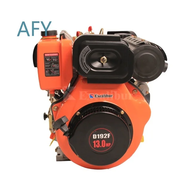 Excalibur 13HP Single Cylinder 4-Stroke Air-Cooled Diesel Engine for Generator Pump Compressor Equipment Electric Start Motor