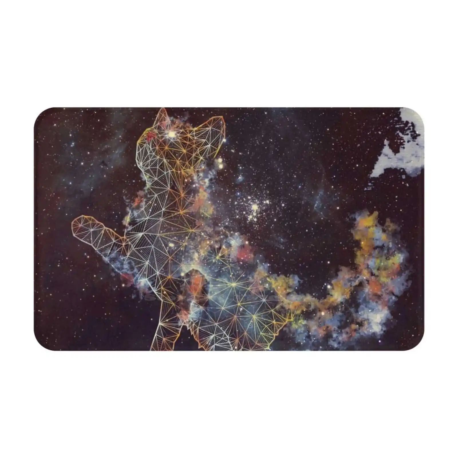 Celestial Cat Soft House Family Anti-Slip Mat Rug Carpet Cat Animal Feline Kitten Pet Celestial Zodiac Sky Night Galaxy Star