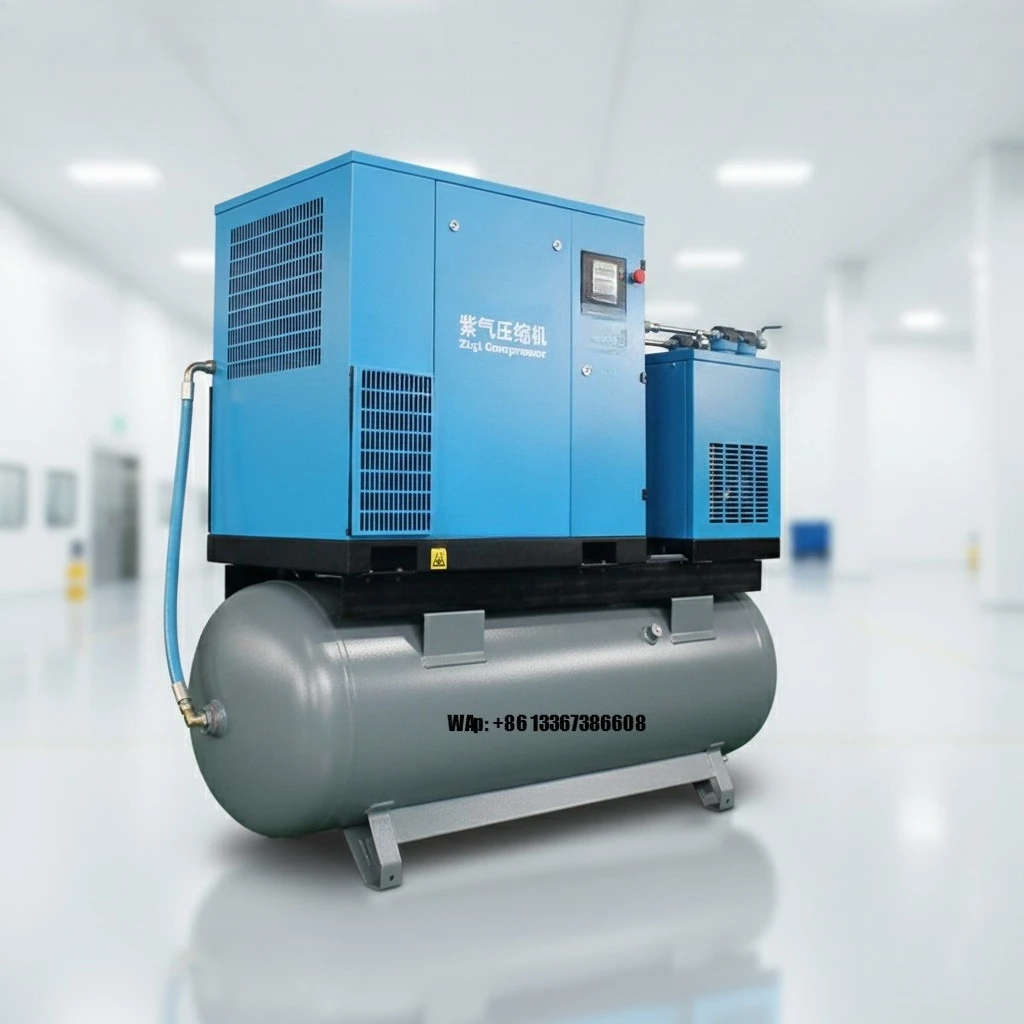 

15HP 11KW Energy-Saving Screw Air Compressor Dryer 500L Tank Lubricated Core Motor Engine Components Air Cooled Cooling Method