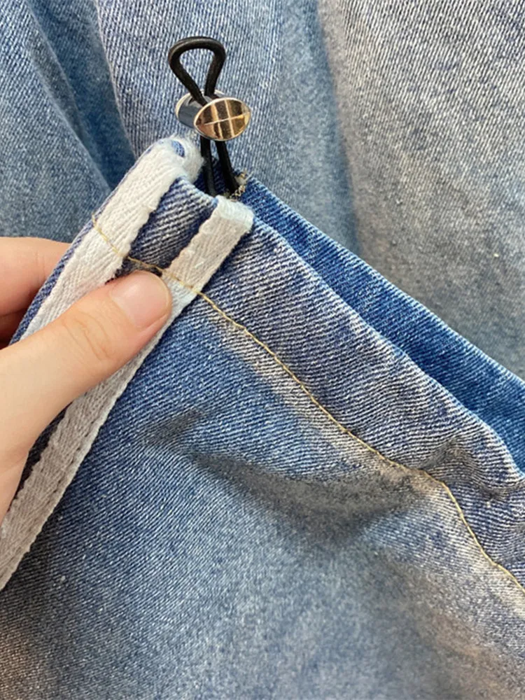 Jean Baggy à Rayures Bleues Wahsed pour Femme, Pantalon Droit, Jambes Larges, Mode Coréenne Y2K, Luxe, Goth Denim, Fjj, 2023