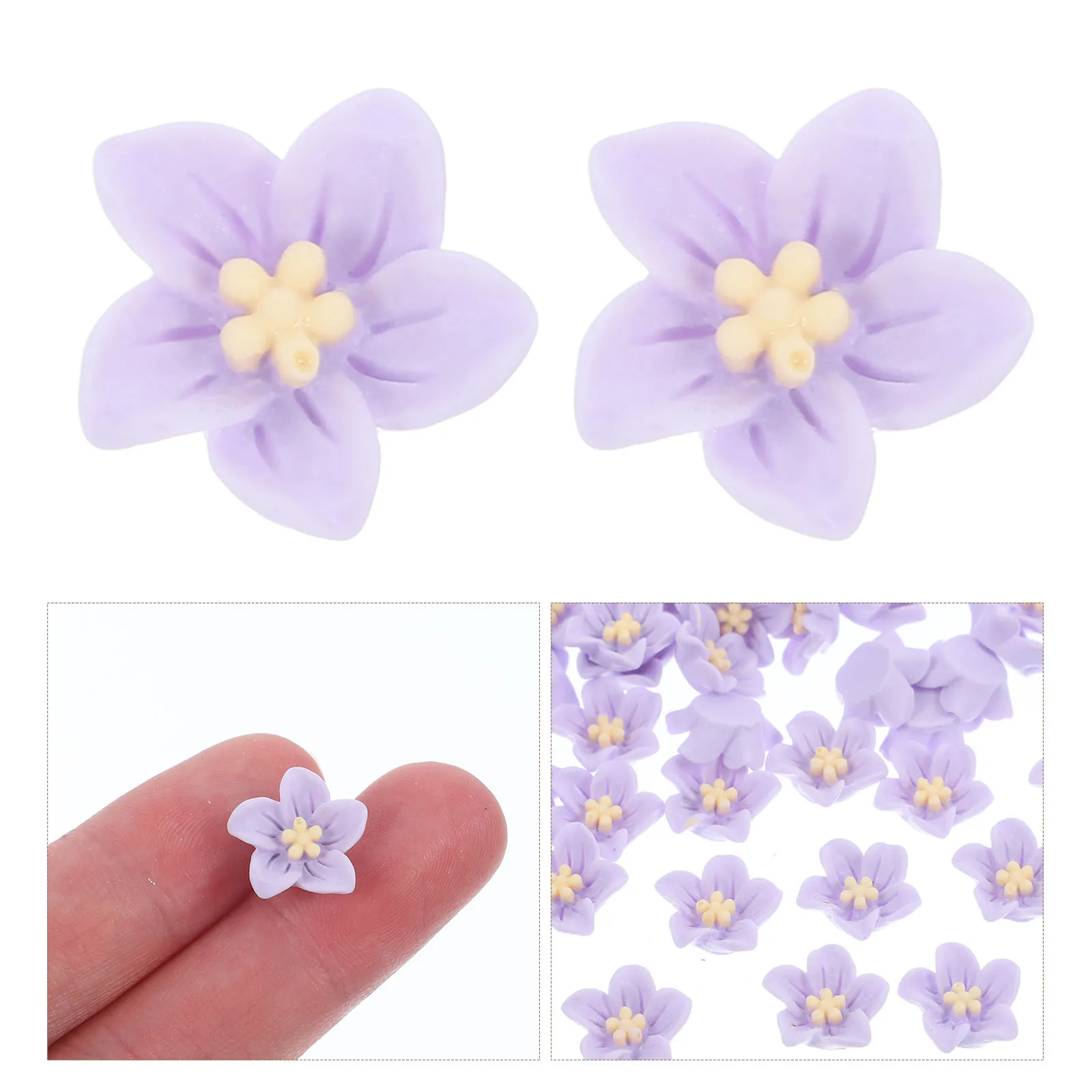 50 Piezas de Flores de Resina en Miniatura para Decoración, Pequeñas Flores para Decorar Diademas, Accesorios para Carcasas de Teléfono