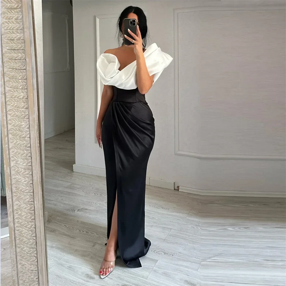 

Customized Formal Dress Prom Dearin One-shoulder Column Floor Length Skirts 3D Rose Flower Bespoke Occasion Dresses Saudi Arabia