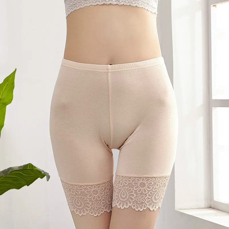 2026 Simple New 40KG-80KG Women Plus Big Size Safety Pants Soft And Comfortable Modal Material Shorts With Lace Panties