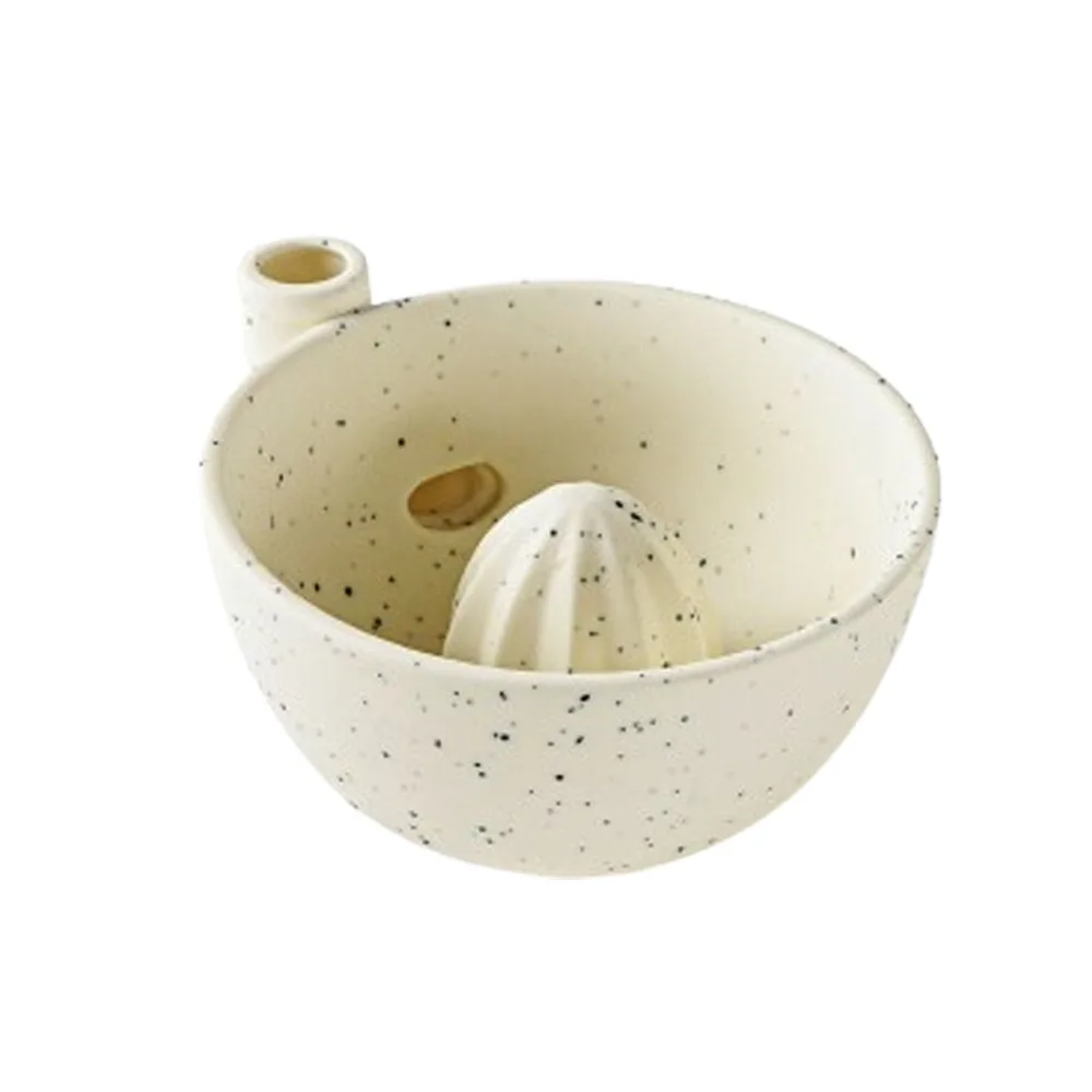 Ceramic Automatic Fruit Washing Bowl Built-In Drain Slots Drain Spout Dynamic Vortex Cleaning Bowl Large Capacity Self Spinning