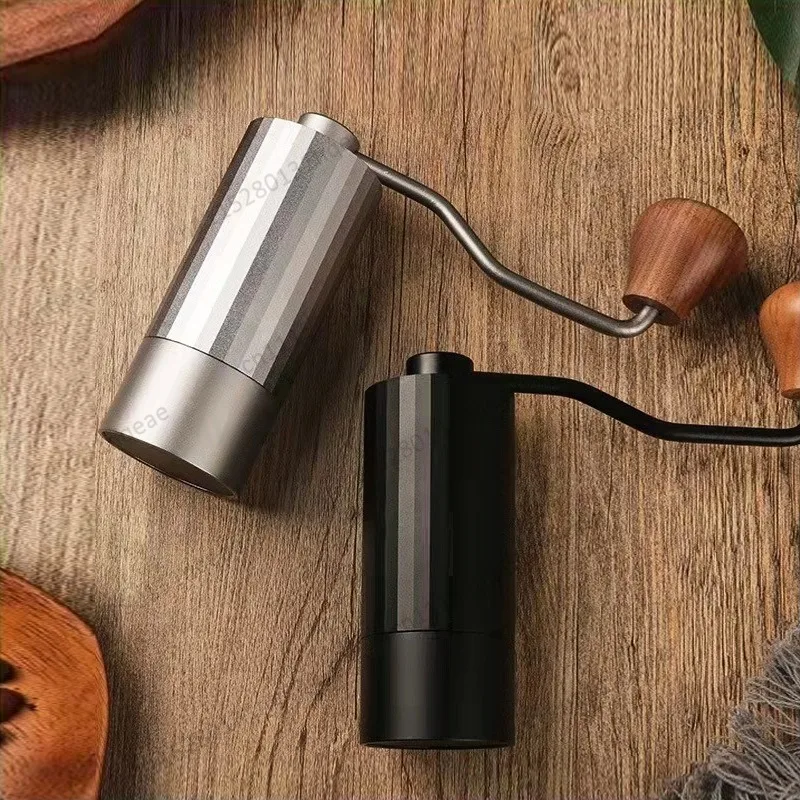 Portable Hand Crank Aluminum Alloy + Stainless Steel Grinding Core Double Bearing Outdoor Multi-function Novice Coffee Grinder