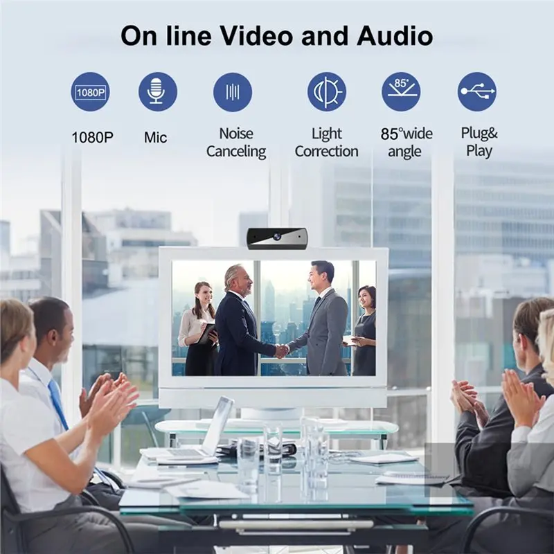 New Arrivals-USB Computer Web Cam With Dual Microphones HD1080P 60Fps FHD For PC Laptop Plug-And-Play Mini Camera