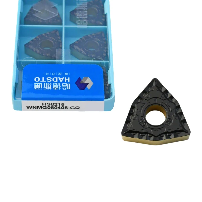 10pcs HADSTO Original Carbide Turning Inserts WNMG080404-GQ WNMG080408-GQ WNMG080412-GQ HS8215 CNC Cutting Blades for Steel