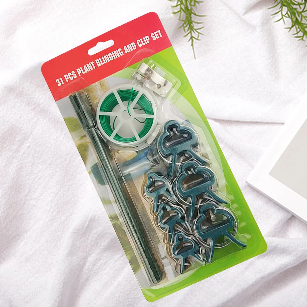 

31Pcs Garden Grafting Tool Plant Clips Fish Bone Spur Tie Line Set for Vertical Greening Garden Clip Bundle Suitable for Vines