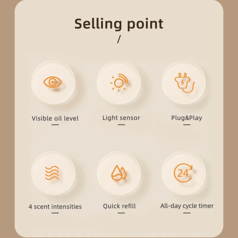 قم بتوصيل ناشر رائحة بدون ماء، موزع عطر الفندق والزيوت العطرية، كفاءة التفتيت، معطر الهواء المنزلي