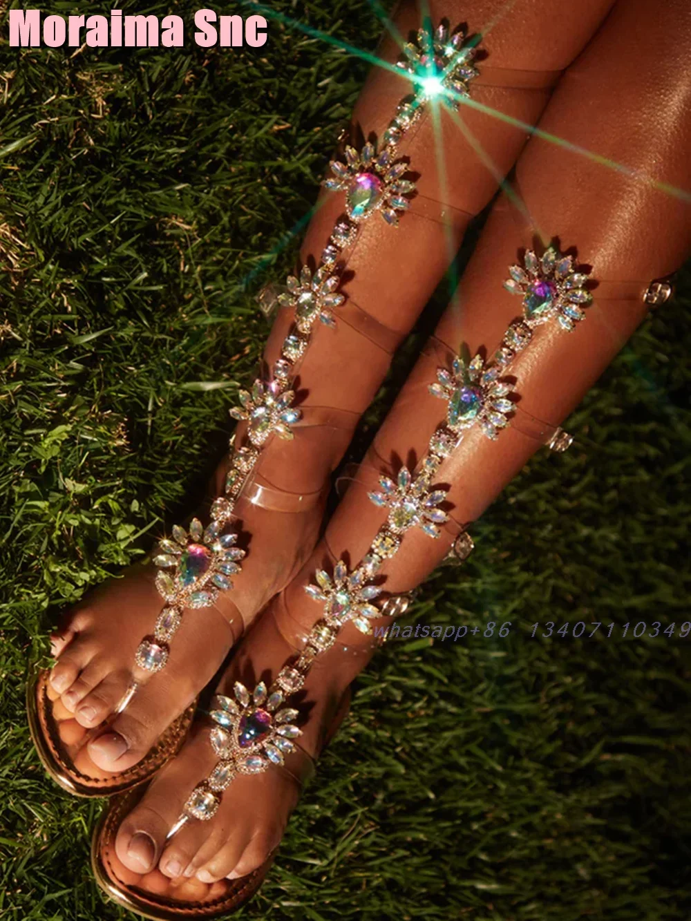 

Роскошные сандалии с кристаллами, ботинки на плоской подошве с застежкой на носок, ремень с пряжкой, пикантная модная женская летняя обувь, уличная обувь, новинка 2024 года