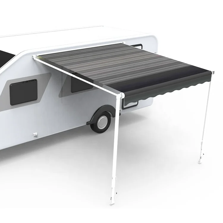 

Flexible Retractable Arms Wareda RV Awning for Caravan and Car on wall on ground