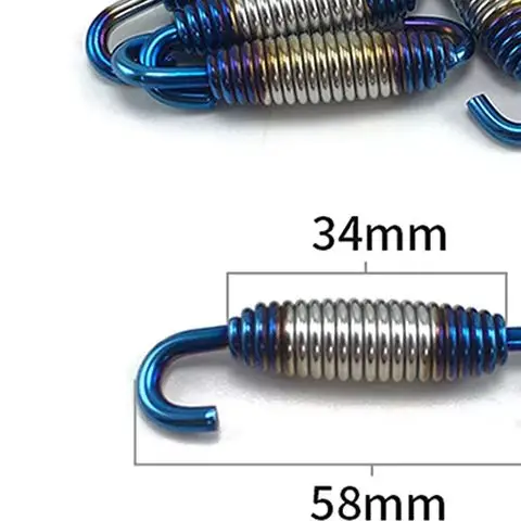 Universal Motorbike Tuning Exhaust Pipe Tension Spring Colourful Spring Hook Accessories Good Expansion Stainless Steel Material