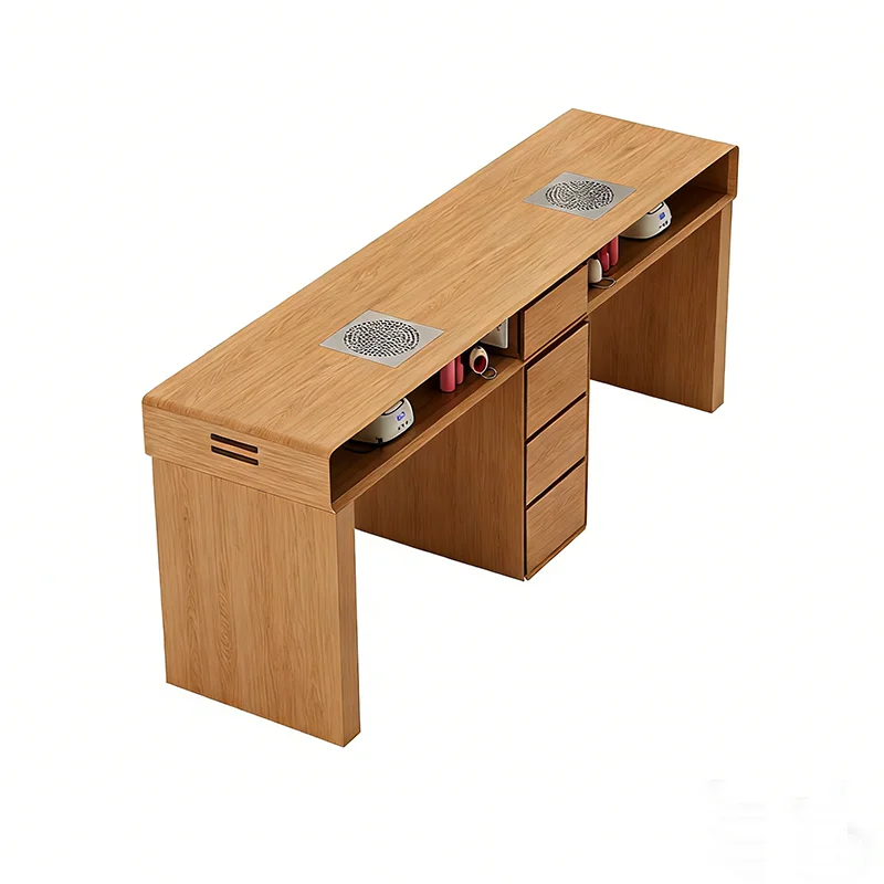 Profesional Luxury Nail Table With Storage Designer Elegant Vintage Nail Desk French Trendy Table Manucure Salon Furniture
