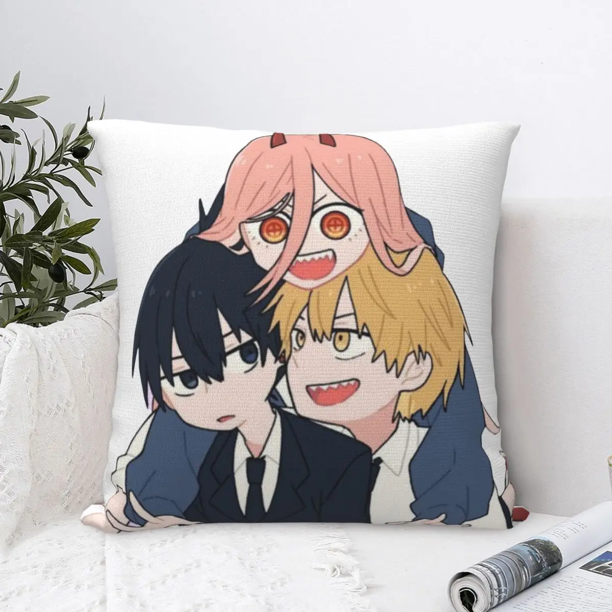 Chainsaw Man Denji Aki Power Pillow Cases Anime Manga Cushion Cover Custom Zipper Decor Throw Pillow Case Cover for Seat 18