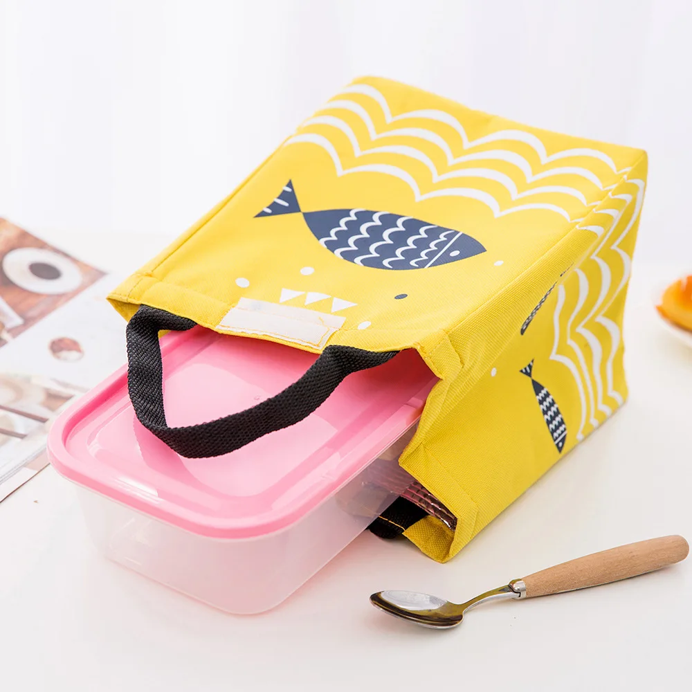 Hot Sales! Waterproof Oxford Tote Lunch Bag Large Capacity Thermal Food Picnic Lunch Bags for Women kid Men Fish Pattern