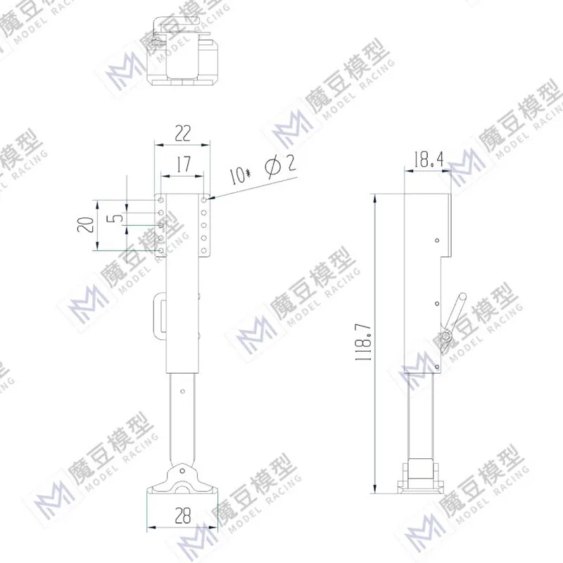 1:14th Scale RC Truck 2pcs Metal Simulation Support Leg for SCANIA Tamiya 770S R620 for VOLVO ACTROS AROCS Model Car DIY Parts
